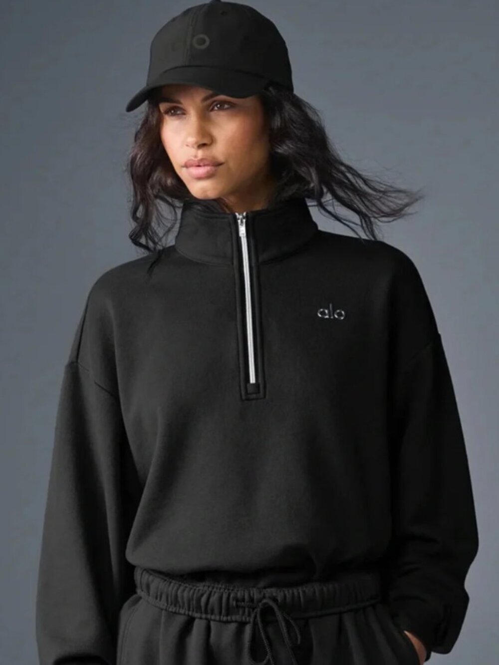 ALO Accolade Quarter-Zip Pullover Black Muliple Sizes NWT - Picture 3 of 9